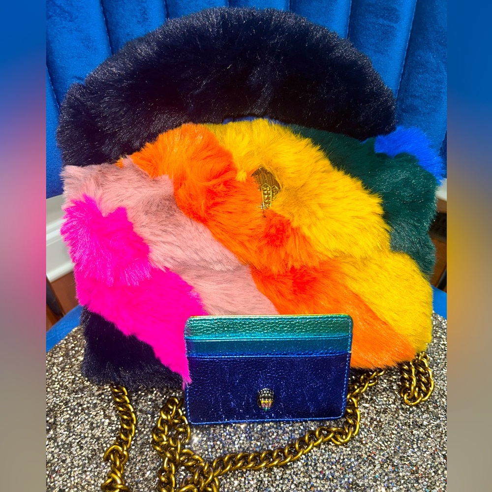 🦅 Kurt Gieger 🦅 Mini Kensington Faux Fur Crossbody Bag and wallet